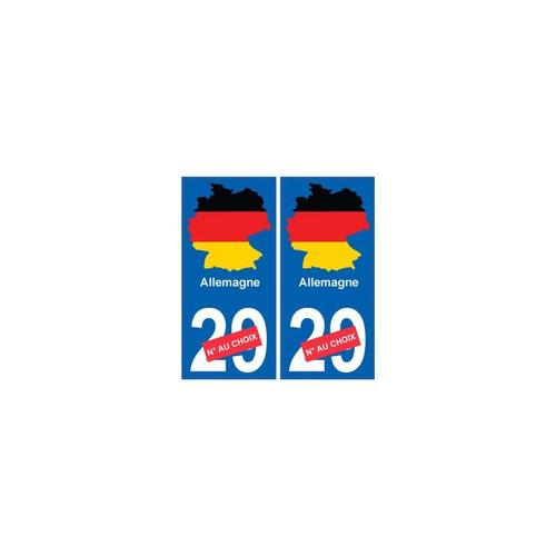 Allemagne Carte Drapeau Autocollant Sticker Plaque Immatriculation - Couleur : Droits - Angles : Droits