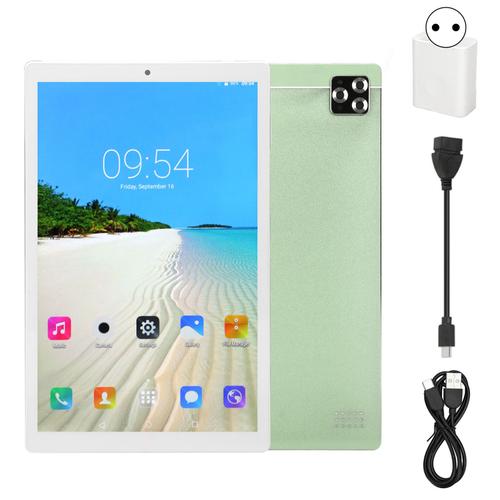 Tablette verte de 10.1 pouces, 4 go de RAM, 64 go de ROM, processeur 10 cœurs, WiFi 5G, caméra 13mp, 8000mAh, HD, pour le bureau et la maison, prise ue 100-240V