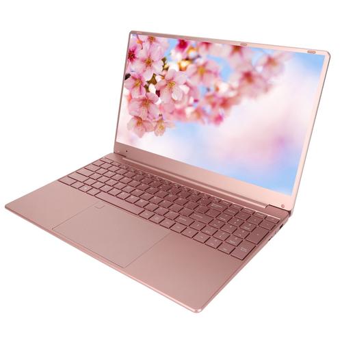 Ordinateur portable rose 15,6 pouces Écran IPS Processeur Quad Core 16 Go de RAM 512 Go ROM Lecteur d'empreintes digitales Ordinateur portable 100-240 V 16 RAM + 512 Go ROM Prise UE