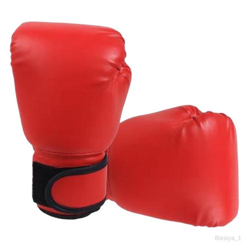 Gants De Kick Boxing Pu Cuir Sparring Kick Boxing Gants Sac De Frappe Enfant Rouge