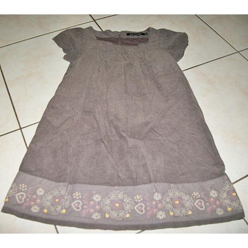 Robe Tout Compte Fait 6 Ans Marron Coeurs Et Fleurs