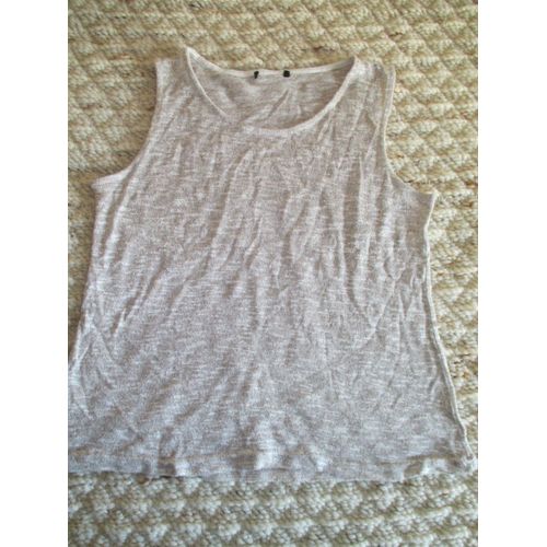 Débardeur Taille L Beige Écru