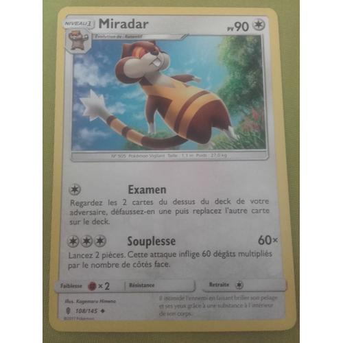 Pokémon - 108/145 - Miradar - Sl2 - Soleil Et Lune - Gardiens Ascendants - Peu Commune