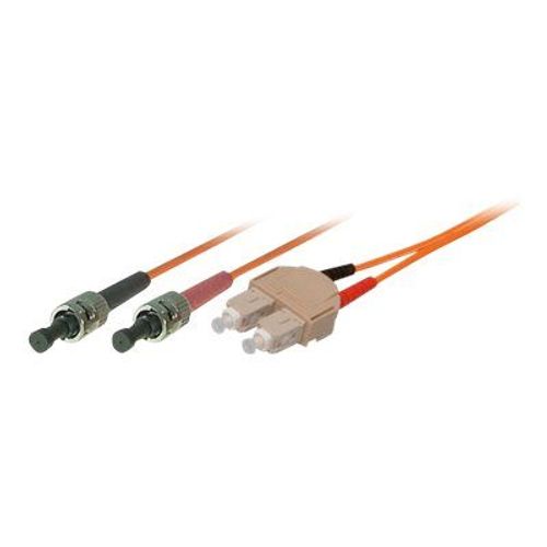 Tecline - Cordon de raccordement - SC multi-mode (M) pour ST multi-mode (M) - 1 m - fibre optique - duplex - 50 / 125 microns - OM2 - orange