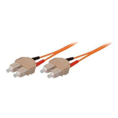 Tecline - Cordon de raccordement - SC multi-mode (M) pour SC multi-mode (M) - 1 m - fibre optique - duplex - 50 / 125 microns - OM2 - orange