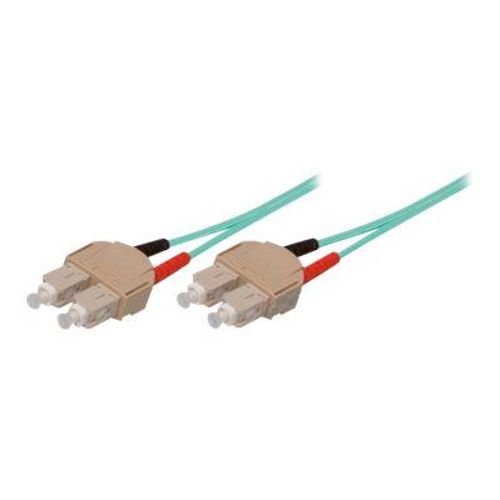 exertis Connect - Cordon de raccordement - SC multi-mode (M) pour SC multi-mode (M) - 15 m - fibre optique - duplex - 50 / 125 microns - OM3 - turquoise