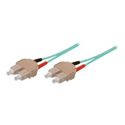 Tecline - Cordon de raccordement - SC multi-mode (M) pour SC multi-mode (M) - 20 m - fibre optique - duplex - 50 / 125 microns - OM3 - turquoise