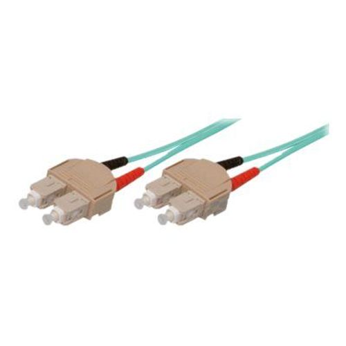 Tecline - Cordon de raccordement - SC multi-mode (M) pour SC multi-mode (M) - 30 m - fibre optique - duplex - 50 / 125 microns - OM3 - turquoise