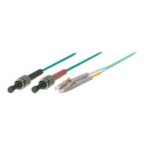 Tecline - Cordon de raccordement - LC multi-mode (M) pour ST multi-mode (M) - 20 m - fibre optique - duplex - 50 / 125 microns - OM3 - turquoise