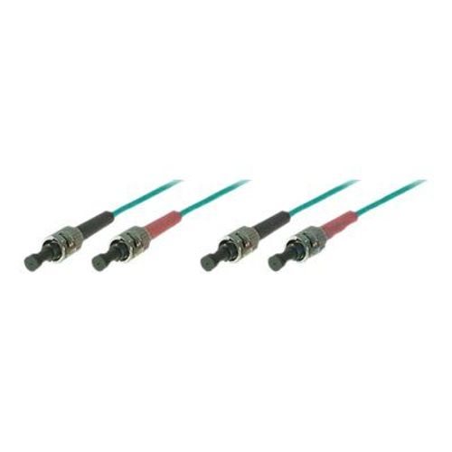 exertis Connect - Cordon de raccordement - ST multi-mode (M) pour ST multi-mode (M) - 1 m - fibre optique - duplex - 50 / 125 microns - OM3 - turquoise