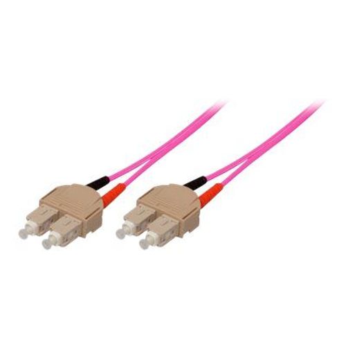 Tecline - Cordon de raccordement - SC multi-mode (M) pour SC multi-mode (M) - 2 m - fibre optique - duplex - 50 / 125 microns - OM4 - violet