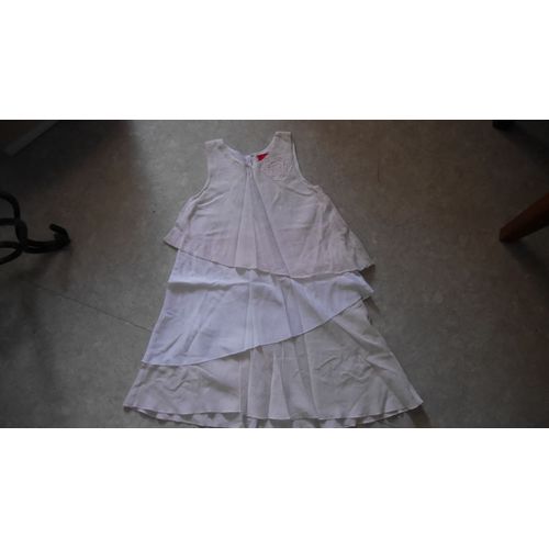 Robe Tissaia À Volants 6 Ans Rose Et Blanche