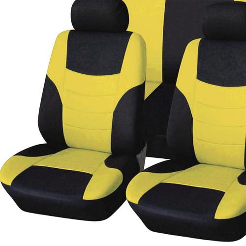 Housses De Siège De Voiture En Polyester 8 Pièces Confortables Universelles Jaune