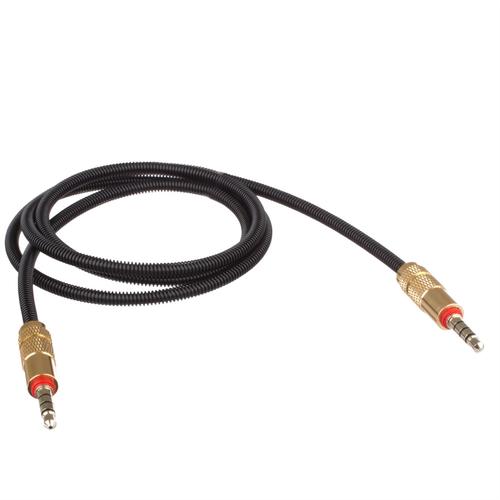 Lilware Câble Audio 3,5 mm Tressé En Métal Avec Jack Métallique - 3,5 mm à 3,5 mm Cordon Audio AUX - Noir