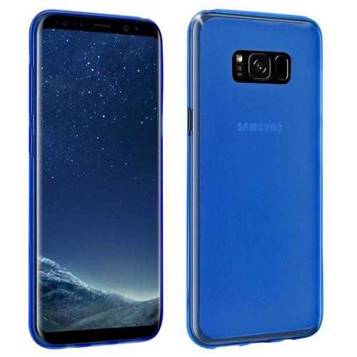 Housse Etui Coque Pochette Silicone Gel Fine Pour Samsung G950f Galaxy S8 + Film Ecran - Bleu