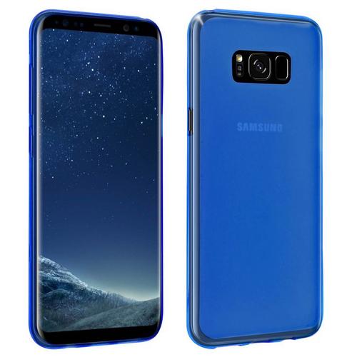 Housse Etui Coque Pochette Silicone Gel Fine Pour Samsung G950f Galaxy S8 + Verre Trempe - Bleu