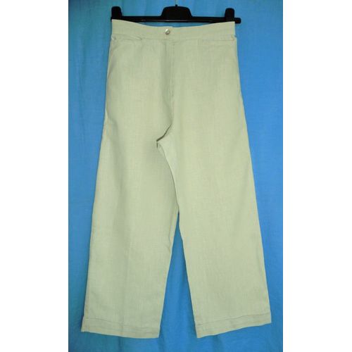 Pantacourt Beige. Lin. Taille 36