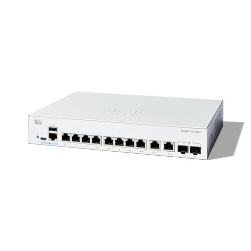 Cisco Catalyst 1300-8T-E-2G - Commutateur - C3 - Géré - 8 x 10/100/1000Base-T + 2 x combinaison Gigabit SFP/RJ-45 - Montable sur rack