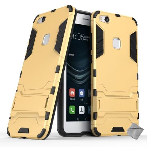 Housse Etui Coque Rigide Anti Choc Pour Huawei P10 Lite + Film Ecran - Or