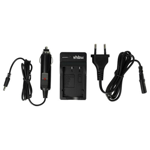 vhbw Chargeur compatible avec Praktica DVC 5.6 FHD, DVC 5.4 HDMI, DVC 5.5 HDMI caméra caméscope action-cam + câble de voiture + témoin de charge 8,4 V