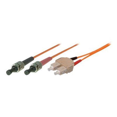 Tecline - Cordon de raccordement - ST multi-mode (M) pour SC multi-mode (M) - 5 m - fibre optique - duplex - 50 / 125 microns - OM2 - orange