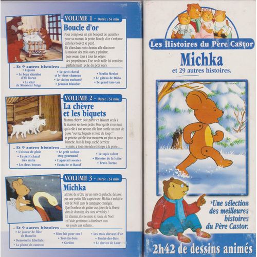 Lot 3 Vhs Coffret Best Of N°2 Les Histoires Du Père Castor -Boucle D'or - Michka - La Chèvre Et Les Petits Biquets - 30 Hitoires Délicieuses En Dessins Animés
