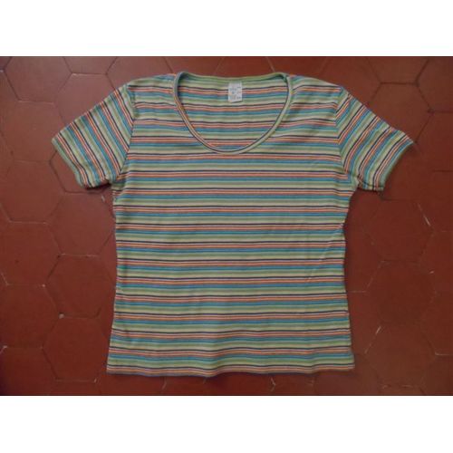 Tee-Shirt Jersey Coton Rayé Multicolore La Redoute