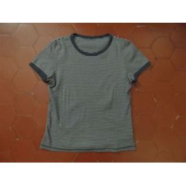 Tee-Shirt Jersey Coton Rayé Bleu Clair Et Bleu Marine La Redoute