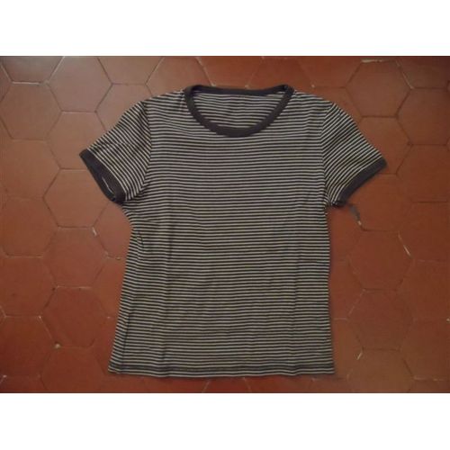 Tee-Shirt Jersey Coton Rayé Beige Et Marron La Redoute