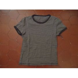 Tee-Shirt Jersey Coton Rayé Beige Et Marron La Redoute