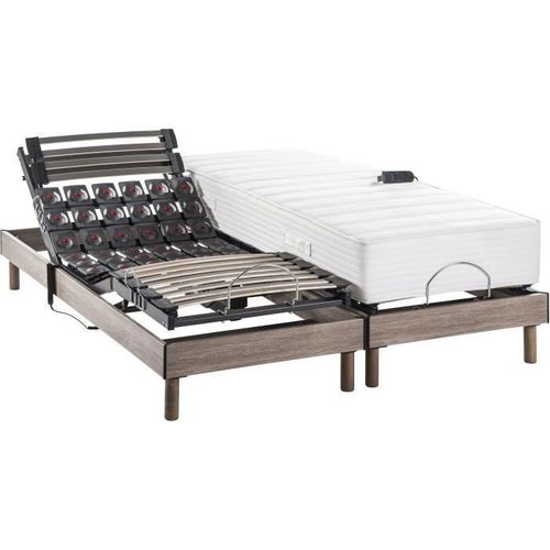 Ensemble Relaxation Électrique Physiomax - Matelas + Sommiers 2x90x200 Cm - Ressorts Ensachés - Deko Dream Ergo 6