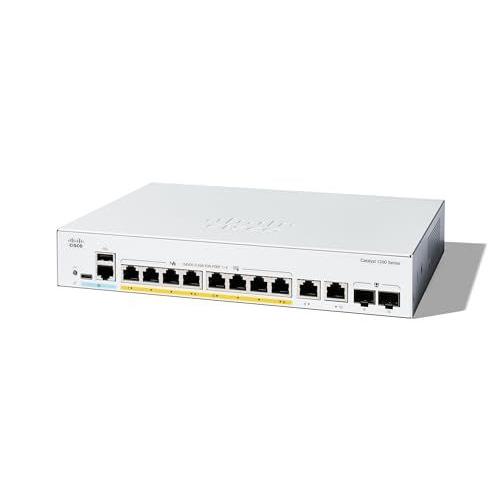 Cisco Catalyst 1200-8FP-2G - Commutateur - C3 - intelligent - 8 x 10/100/1000 (PoE+) + 2 x combinaison Gigabit SFP/RJ-45 - Montable sur rack - PoE+ (120 W)