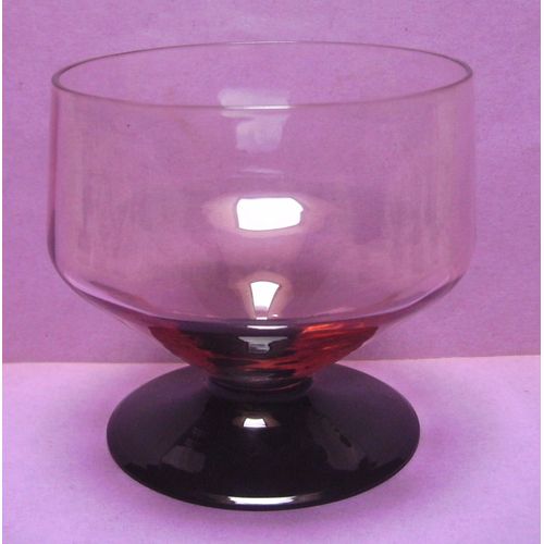 Ancien Service - Verre / Coupe À Pied Champagne / Glace - Fumé Rose / Mauve - 15 Cl