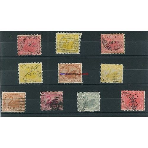 Australie Occidentale 25 Timbres Differents Obliteres