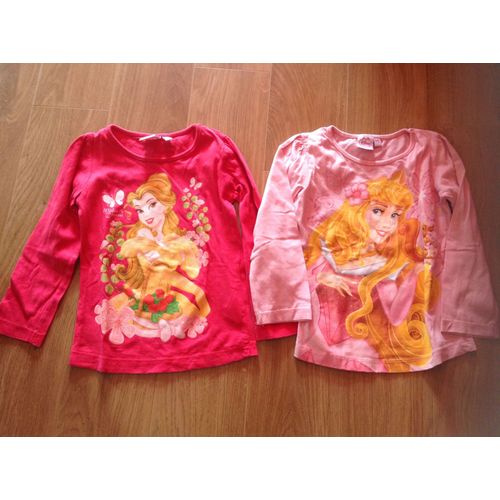 2 T-Shirt Disney Coton 5 Ans Rose