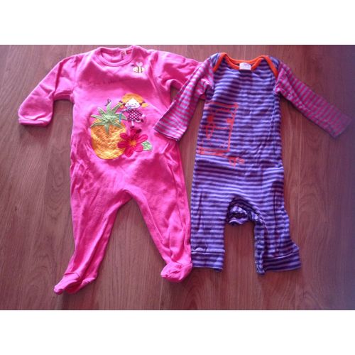 2 Pyjamas Du Pareil Au Même Coton 6 Mois Multicolore