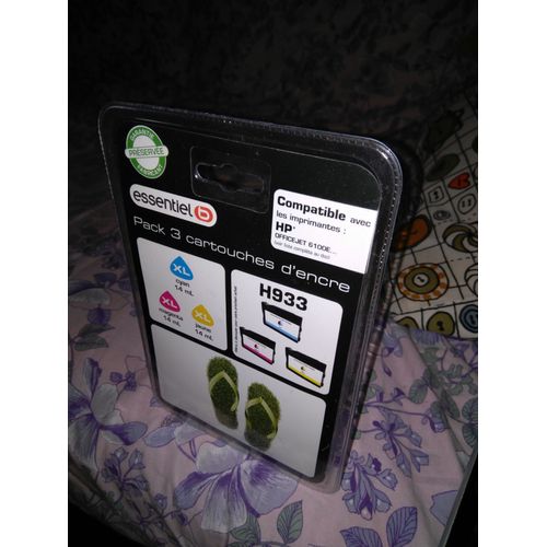 Pack 3 cartouches d'encre H933 compatible hp magenta, cyan, jaune