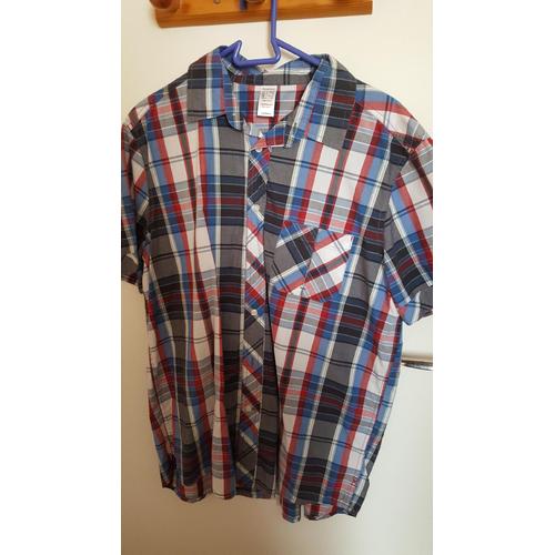 Chemise Quechua Coton Xl À Carreaux Manches Courtes