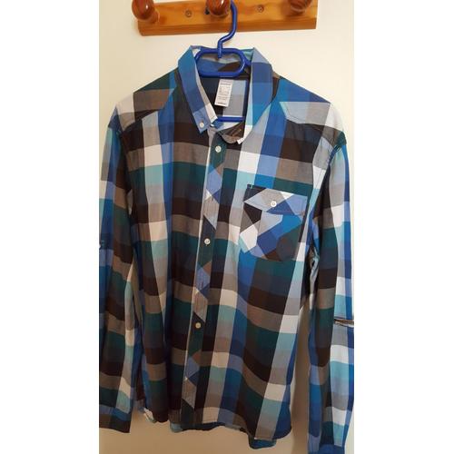 Chemise Quechua Coton Xl Bleu Manches Longues