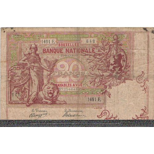 Billet 20 Franc Belge