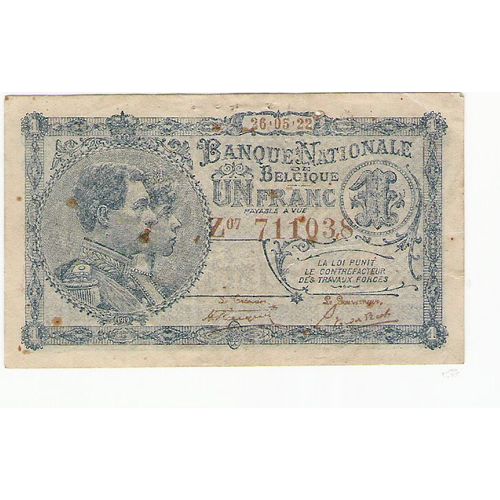 Billet 1 Franc Belge