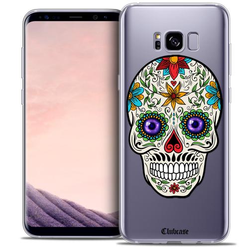 Caseink - Caseink Coque Housse Etui Pour Samsung Galaxy S8+/ Plus (G955) [Crystal Gel Hd Collection Skull Design Maria's Flower - Souple - Ultra Fin - Imprimé En France]