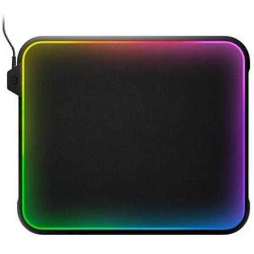 Tapis de souris SteelSeries QcK Prism - en tissu/polymère avec rétro-éclairage multicolore personnalisable pour gamer