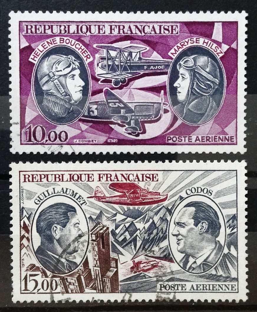 France - Boucher Et Hilsz 10,00 (N° 47) + Guillaumet Et Codos 15,00 (N° 48) Obl - Année 1972 - N17304