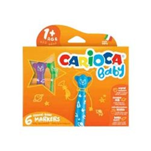 Carioca Baby Teddy - Feutre - Non Permanent - Couleurs Assorties - Pack De 6