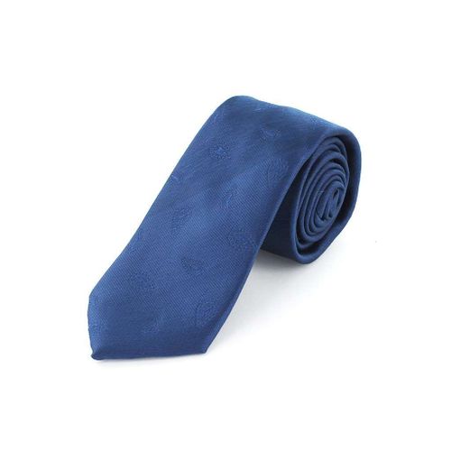 Cotton Park - Cravate Microfibre Marine Dessin Cachemire - Homme
