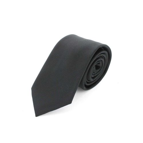 Cotton Park - Cravate Microfibre Twill Noir - Homme