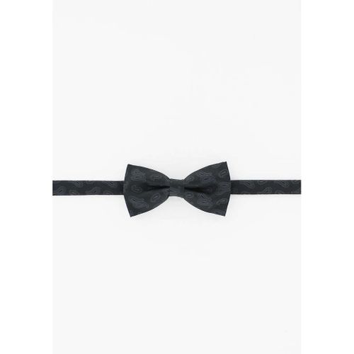 Cotton Park - Noeud Papillon Noir Motifs Ton Sur Ton Noir - Homme
