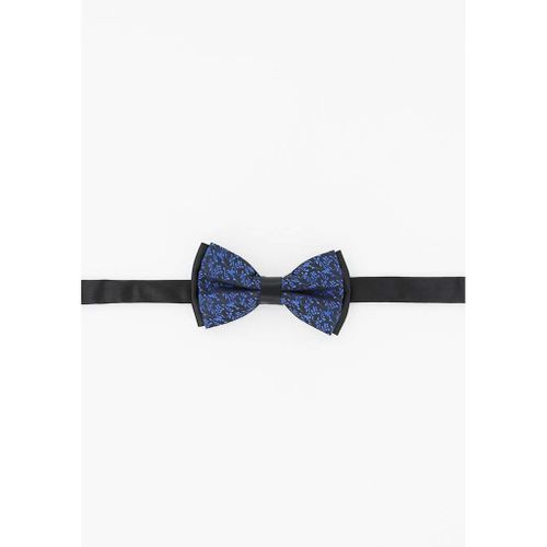 Cotton Park - Noeud Papillon Noir Motifs Bleu Royal - Homme