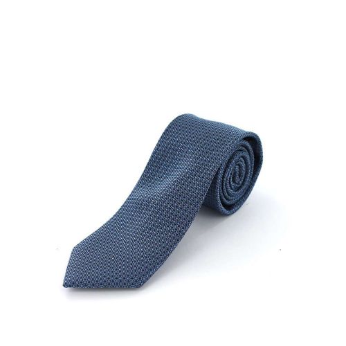 Cotton Park - Cravate En Soie Bleu Ronds Ciel Et Marine - Homme